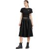 imageCargo Maxi Skirt Womens Casual High Elastic Waist Pleated ALine Midi Skirt with Pocket for Work ampamp DailyBlack