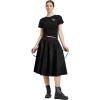 imageCargo Maxi Skirt Womens Casual High Elastic Waist Pleated ALine Midi Skirt with Pocket for Work ampamp DailyBlack