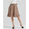 imageMidi Plaid Skirt High Waist Belted Vintage ALine Skirt with Pockets