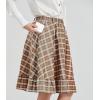 imageMidi Plaid Skirt High Waist Belted Vintage ALine Skirt with Pockets