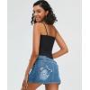 imageWomens Denim Skirt Vintage Star Patchwork Party Club Jean Skirt Casual Y2k Mini Skirt Skorts Skirts for WomenBlue
