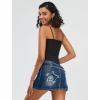 imageWomens Denim Skirt Vintage Star Patchwork Party Club Jean Skirt Casual Y2k Mini Skirt Skorts Skirts for WomenDark Blue