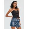 imageWomens Denim Skirt Vintage Star Patchwork Party Club Jean Skirt Casual Y2k Mini Skirt Skorts Skirts for WomenDark Blue