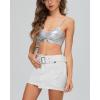 imageWomens Denim Skirt Vintage Star Patchwork Party Club Jean Skirt Casual Y2k Mini Skirt Skorts Skirts for WomenWhite