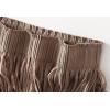 imageWomens Fringe Trim High Waist Short Pencil Bodycon Skirts Sexy Elegant Fringe Long Maxi Skirt Summer Party WorkKhaki