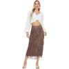 imageWomens Fringe Trim High Waist Short Pencil Bodycon Skirts Sexy Elegant Fringe Long Maxi Skirt Summer Party WorkKhaki