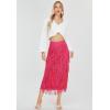 imageWomens Fringe Trim High Waist Short Pencil Bodycon Skirts Sexy Elegant Fringe Long Maxi Skirt Summer Party WorkRose Red