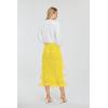 imageWomens Fringe Trim High Waist Short Pencil Bodycon Skirts Sexy Elegant Fringe Long Maxi Skirt Summer Party WorkYellow
