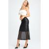 imageWomens Sequin Fishtail Skirt  Glitter Bodycon Mermaid Maxi SkirtBlack