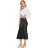 imageWomens Sequin Skirt Sparkle Stretchy Bodycon Midi Mermaid Skirt Formal Skirts Night Out Party SilverBlack