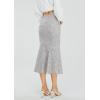 imageWomens Sequin Skirt Sparkle Stretchy Bodycon Midi Mermaid Skirt Formal Skirts Night Out Party SilverSilvery