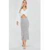 imageWomens Sequin Skirt Sparkle Stretchy Bodycon Midi Mermaid Skirt Formal Skirts Night Out Party SilverSilvery