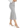 imageWomens Sequin Skirt Sparkle Stretchy Bodycon Midi Mermaid Skirt Formal Skirts Night Out Party SilverSilvery