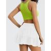 imageWomens Summer High Waist Ruffle Skirt ALine Casual Print Pleated Swing Beach Skater Flared Mini Skirt with ShortsMiniwhite