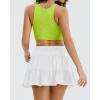 imageWomens Summer High Waist Ruffle Skirt ALine Casual Print Pleated Swing Beach Skater Flared Mini Skirt with ShortsMiniwhite