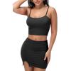 imageY2K Womens Sexy 2 Piece Skirt Set Crop Top ampamp Bandeau Mini Dress Summer Bodycon Outfit for Club Vacation BeachBlack