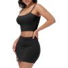 imageY2K Womens Sexy 2 Piece Skirt Set Crop Top ampamp Bandeau Mini Dress Summer Bodycon Outfit for Club Vacation BeachBlack