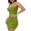 imageY2K Womens Sexy 2 Piece Skirt Set Crop Top ampamp Bandeau Mini Dress Summer Bodycon Outfit for Club Vacation BeachGreen