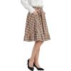 imageMidi Plaid Skirt High Waist Belted Vintage ALine Skirt with Pockets