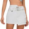 imageWomens Denim Skirt Vintage Star Patchwork Party Club Jean Skirt Casual Y2k Mini Skirt Skorts Skirts for WomenWhite