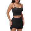 imageY2K Womens Sexy 2 Piece Skirt Set Crop Top ampamp Bandeau Mini Dress Summer Bodycon Outfit for Club Vacation BeachBlack