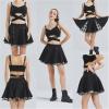 imageGothic Skirts Cute High Elastic Waisted Plaid Kilts for Women Trendy Hem Flared Knee Length Mini Skater SkirtA White Plaid