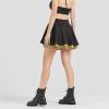 imageGothic Skirts Cute High Elastic Waisted Plaid Kilts for Women Trendy Hem Flared Knee Length Mini Skater SkirtA Yellow Plaid