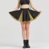 imageGothic Skirts Cute High Elastic Waisted Plaid Kilts for Women Trendy Hem Flared Knee Length Mini Skater SkirtA Yellow Plaid