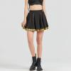 imageGothic Skirts Cute High Elastic Waisted Plaid Kilts for Women Trendy Hem Flared Knee Length Mini Skater SkirtA Yellow Plaid