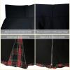 imageGothic Skirts Cute High Elastic Waisted Plaid Kilts for Women Trendy Hem Flared Knee Length Mini Skater SkirtBlack
