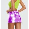 imageMetallic Shiny Skirts Y2K Low Waist Sparkly Rave Bodycon Mini Cargo Skirts with PocketPurple