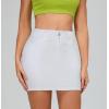 imageMetallic Shiny Skirts Y2K Low Waist Sparkly Rave Bodycon Mini Cargo Skirts with PocketWhite