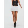 imageWomens Y2K Goth Skirt Low Waist Layered Ruffle Hem Short Mini Skirt Summer Cute Swing Skirt Lining ShortsWhite