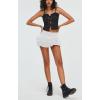 imageWomens Y2K Goth Skirt Low Waist Layered Ruffle Hem Short Mini Skirt Summer Cute Swing Skirt Lining ShortsWhite