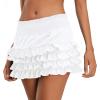 imageWomens Y2K Goth Skirt Low Waist Layered Ruffle Hem Short Mini Skirt Summer Cute Swing Skirt Lining ShortsWhite