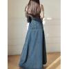 imageDenim Maxi SkirtCasual Long Skirts with Pocket for WomenBlue