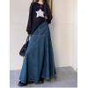 imageDenim Maxi SkirtCasual Long Skirts with Pocket for WomenBlue
