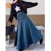 imageDenim Maxi SkirtCasual Long Skirts with Pocket for WomenBlue