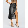 imageDenim Midi Skirt for Women  High Waisted Split Front Raw Slimming Aline Fit with Hugged HIPSBlack