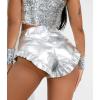 imageWomens Metallic Shiny Shorts  Sparkly Rave Hot Short Y2K Pants