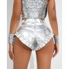 imageWomens Metallic Shiny Shorts  Sparkly Rave Hot Short Y2K Pants