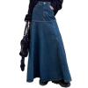 imageDenim Maxi SkirtCasual Long Skirts with Pocket for WomenBlue