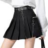 imageWomens Gothic Plaid Skirt  Black Mini KneeLength with ShortsB Black