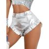 imageWomens Metallic Shiny Shorts  Sparkly Rave Hot Short Y2K Pants