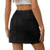 imageWomen Denim Skirt Y2K Mini Cargo Skirt with Pockets Low Waist Button Bodycon Jean SkirtBlack