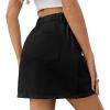 imageWomens Y2K Mini Cargo Skirt Elastic Waist Flap Pocket Mini Denim Jean SkirtBlack