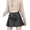 imageWomens Metallic Skirt  High Waist Party Goth Mini Skirt with BeltsBlack