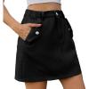 imageWomens Y2K Mini Cargo Skirt Elastic Waist Flap Pocket Mini Denim Jean SkirtBlack