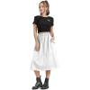 imageWomens Casual High Elastic Waist Pleated ALine Midi Skirt with Pocket for Work ampamp DailyWhite