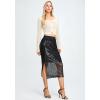 imageWomens Sequin Skirt  Sparkle Side Slit Pencil Bodycon Midi Pencil Skirts for Party Cocktail ClubA Black